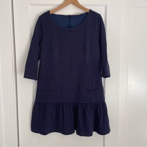 Boden Navy Blue Mini Dress Drop Waist Sz 14